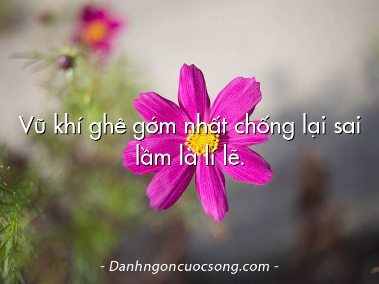 Vũ khí ghê gớm nhất chống lại sai lầm là lí lẽ.
