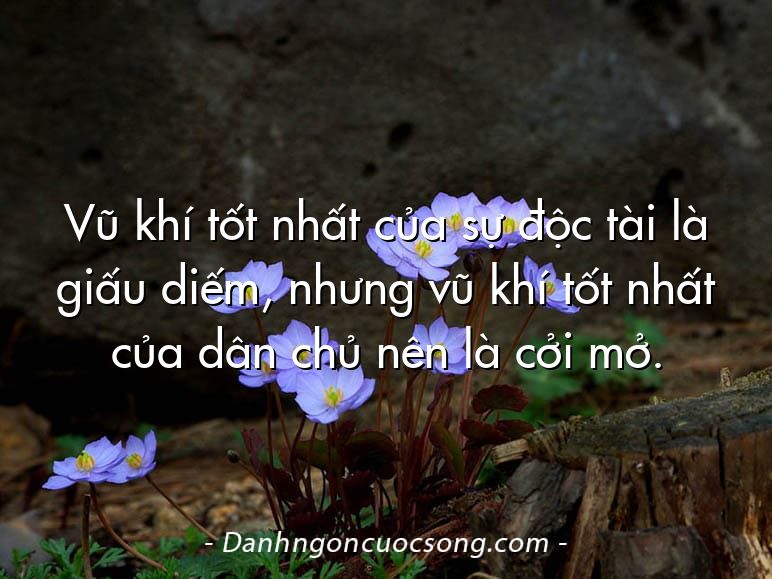 Vũ khí tốt nhất của sự độc tài là giấu diếm, nhưng vũ khí tốt nhất của dân chủ nên là cởi mở.