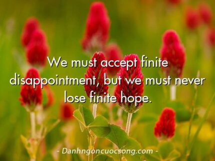 We must accept finite disappointment, but we must never lose finite hope.