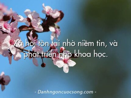 Xã hội tồn tại nhờ niềm tin, và phát triển nhờ khoa học.