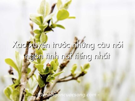 Xao xuyến trước những câu nói ngôn tình nổi tiếng nhất