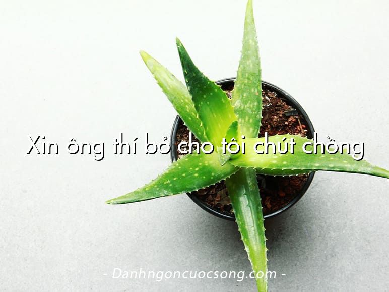 Xin ông thí bỏ cho tôi chút chồng