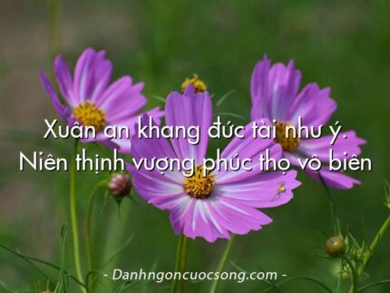 Xuân an khang đức tài như ý. Niên thịnh vượng phúc thọ vô biên