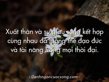 Xuất thân và sự giàu sang kết hợp cùng nhau đã thắng thế đạo đức và tài năng trong mọi thời đại.