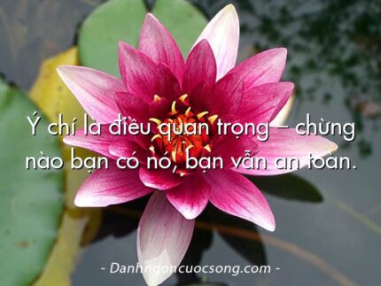 Ý chí là điều quan trọng – chừng nào bạn có nó, bạn vẫn an toàn.