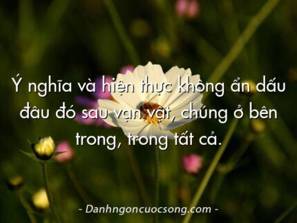 Ý nghĩa và hiện thực không ẩn dấu đâu đó sau vạn vật, chúng ở bên trong, trong tất cả.