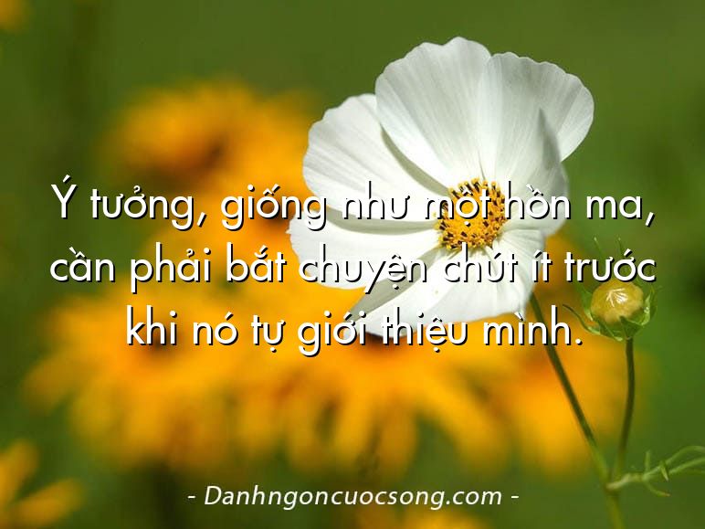 Ý tưởng, giống như một hồn ma, cần phải bắt chuyện chút ít trước khi nó tự giới thiệu mình.