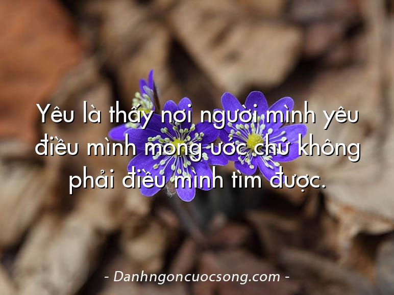 Yêu là thấy nơi người mình yêu điều mình mong ước chứ không phải điều mình tìm được.