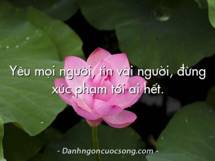 Yêu mọi người, tin vài người, đừng xúc phạm tới ai hết.
