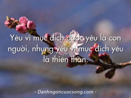 Yêu vì mục đích được yêu là con người, nhưng yêu vì mục đích yêu là thiên thần.