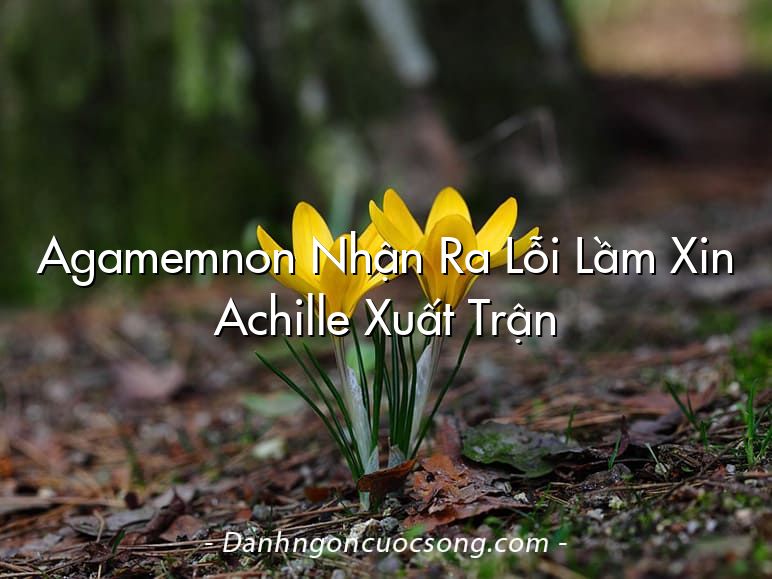 Agamemnon Nhận Ra Lỗi Lầm Xin Achille Xuất Trận