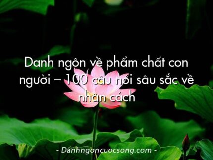 Danh ngôn về phẩm chất con người – 100 câu nói sâu sắc về nhân cách