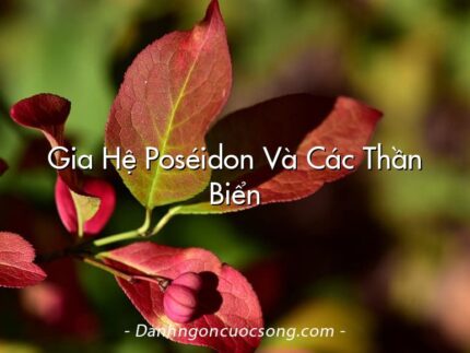 Gia Hệ Poséidon Và Các Thần Biển