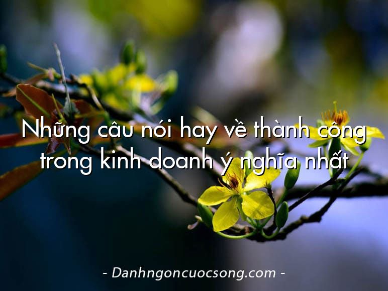 Những câu nói hay về thành công trong kinh doanh ý nghĩa nhất