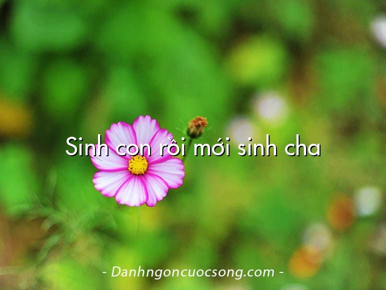 Sinh con rồi mới sinh cha